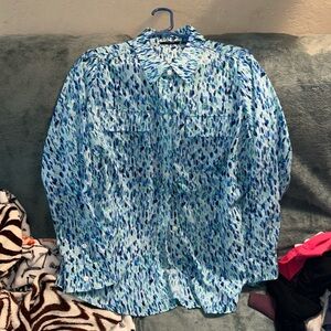 Apt 9 blue green and white button down size 0X